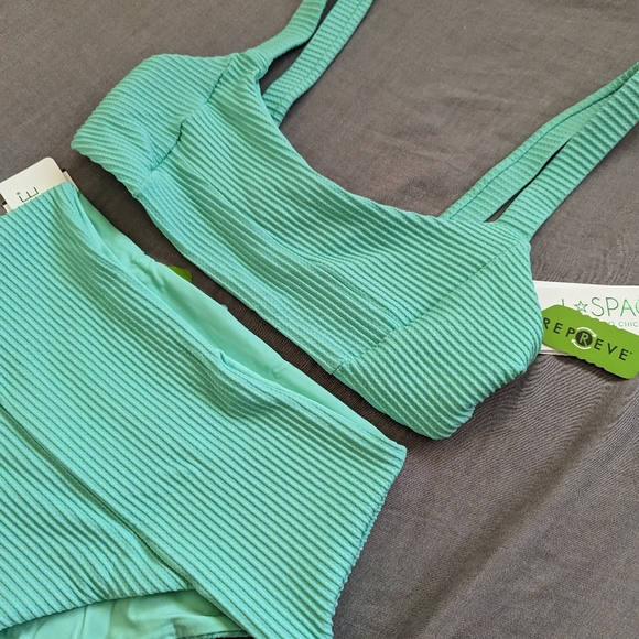 L*Space Jess Desi Bikini Set Bright Teal - Picture 3 of 6